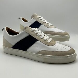 Shoe The Bear Linden Sneakers Mens 10.5 White Leather Suede Navy Stripe Portugal
